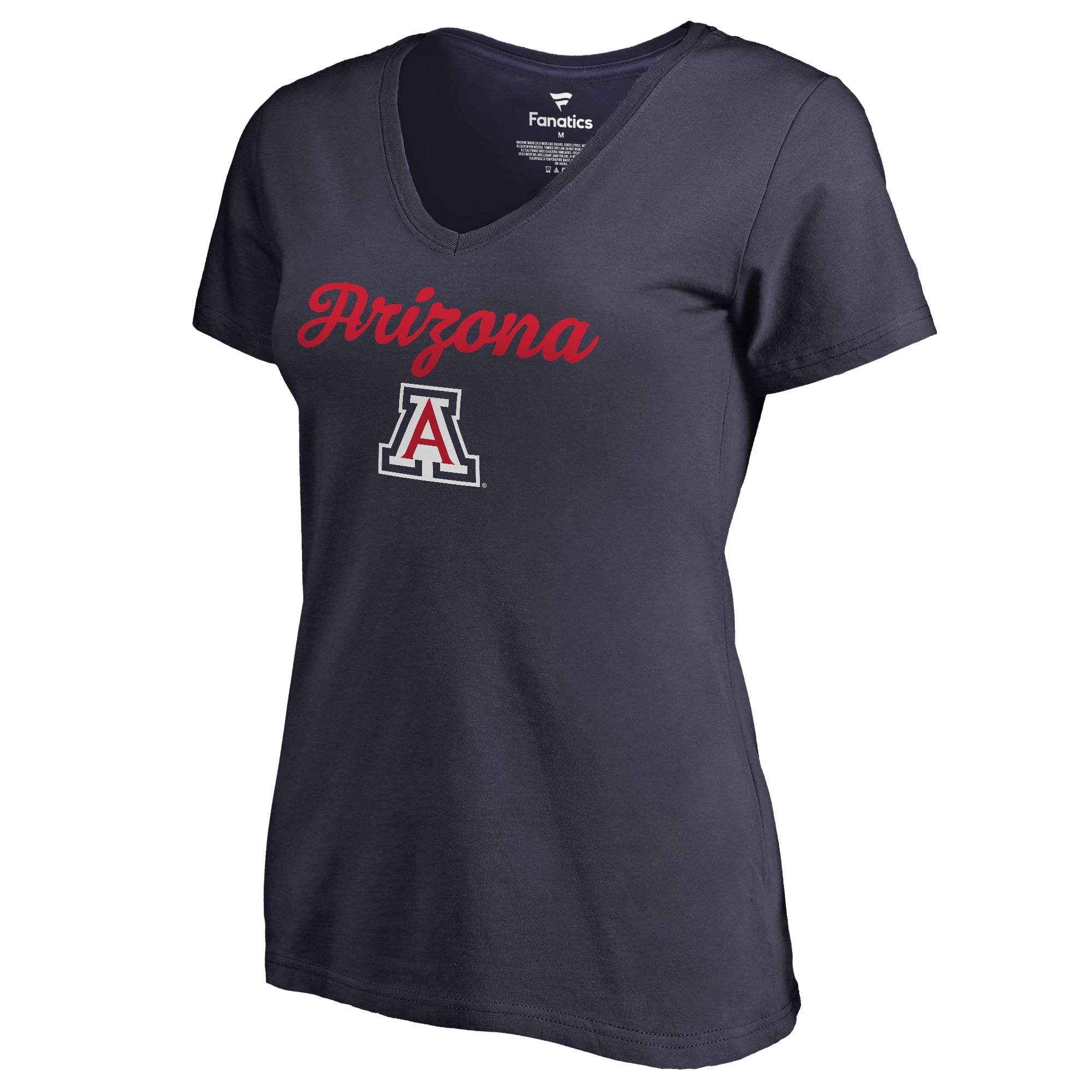 Women's Navy Arizona Wildcats Freehand V-Neck T-Shirt