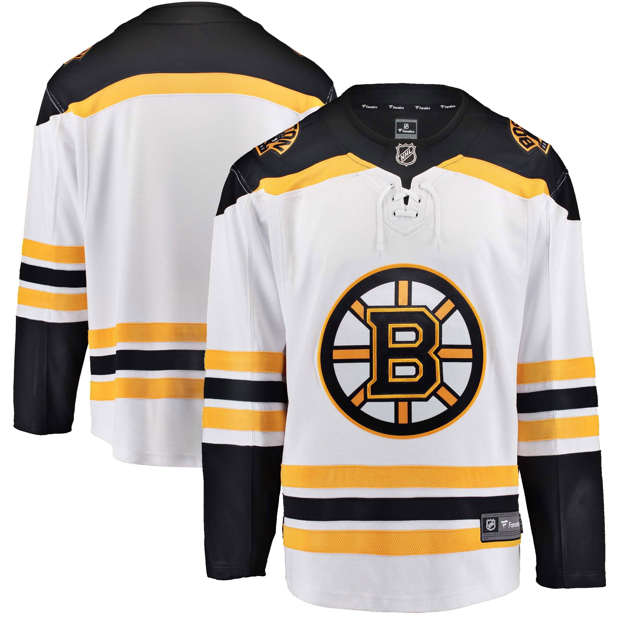 Men's Fanatics White Boston Bruins Away Breakaway Jersey