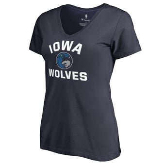Women's Navy Iowa Wolves Overtime V-Neck T-Shirt