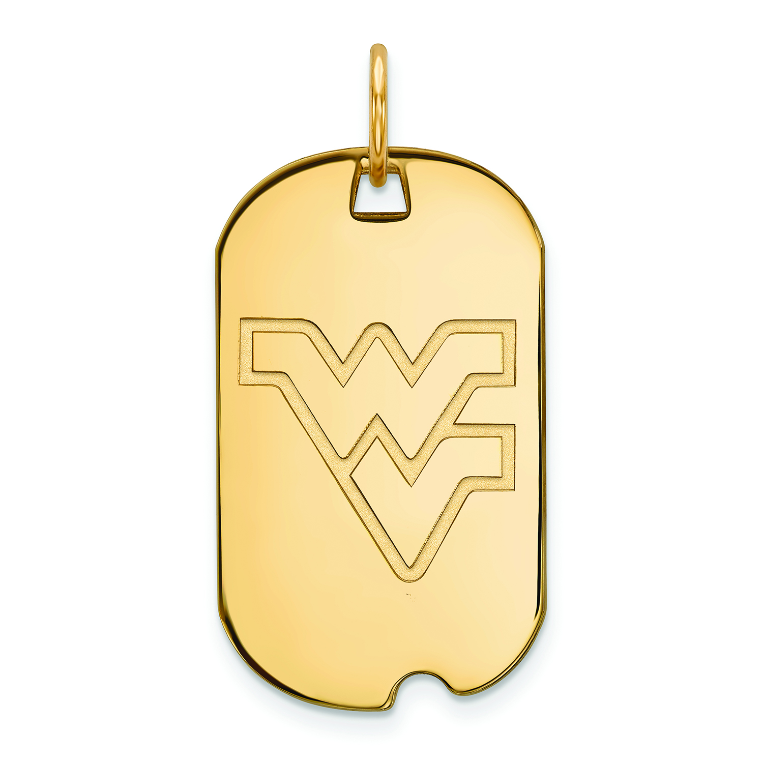 Women's West Virginia Mountaineers Gold Plated Small Dog Tag