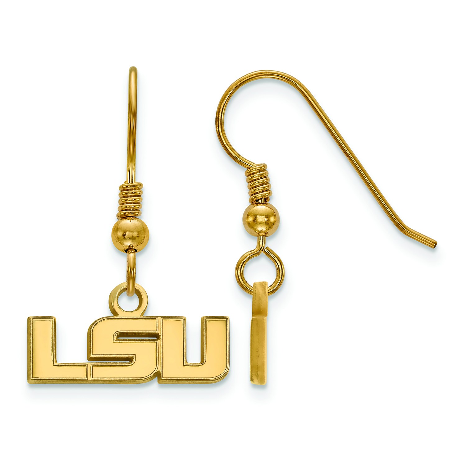 Women’s LSU Tigers Gold Plated XS Dangle Earrings Women’s LSU Tigers Gold Plated XS Dangle Earrings