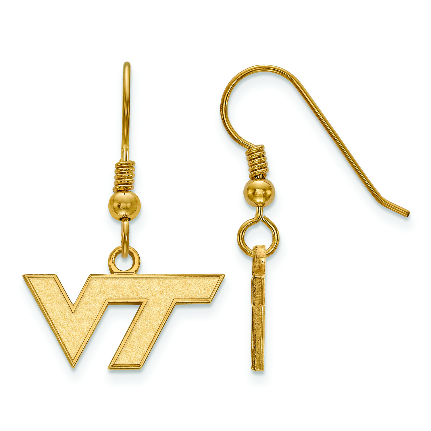 Women's Virginia Tech Hokies Gold Plated XS Dangle Earrings