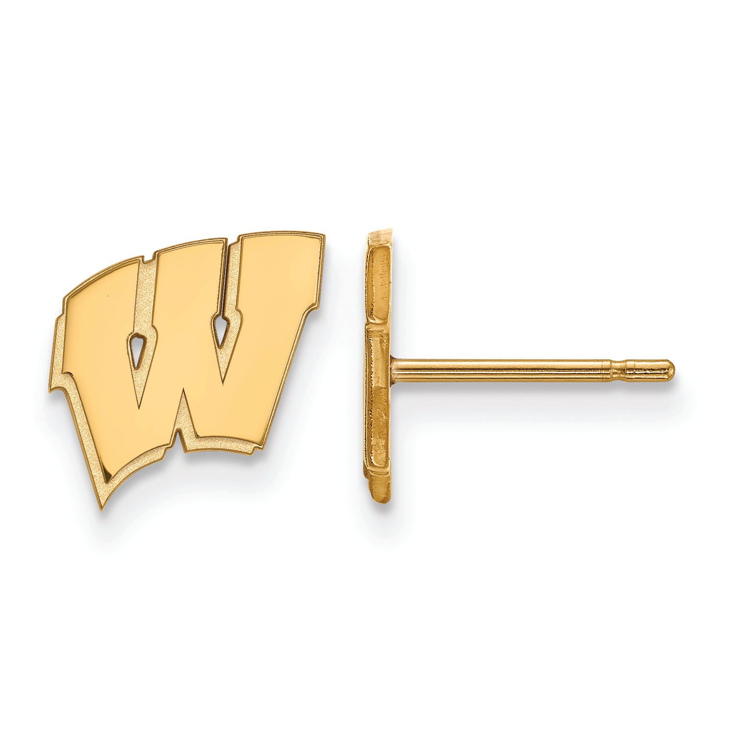 Women's Wisconsin Badgers Gold Plated XS Post Earrings