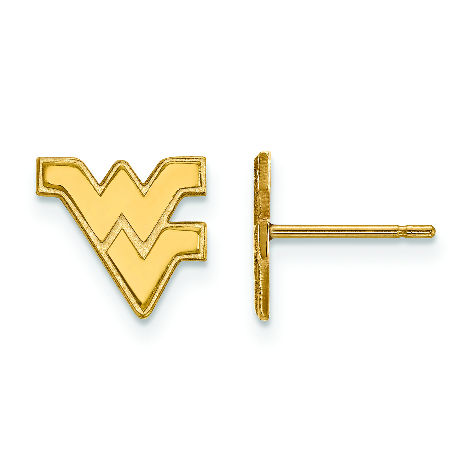 Women's West Virginia Mountaineers Gold Plated XS Post Earrings