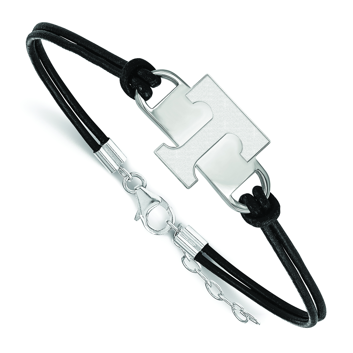 Women's Tennessee Volunteers Sterling Silver Leather Bracelet