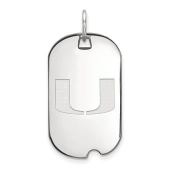 Women's Miami Hurricanes Sterling Silver Small Dog Tag