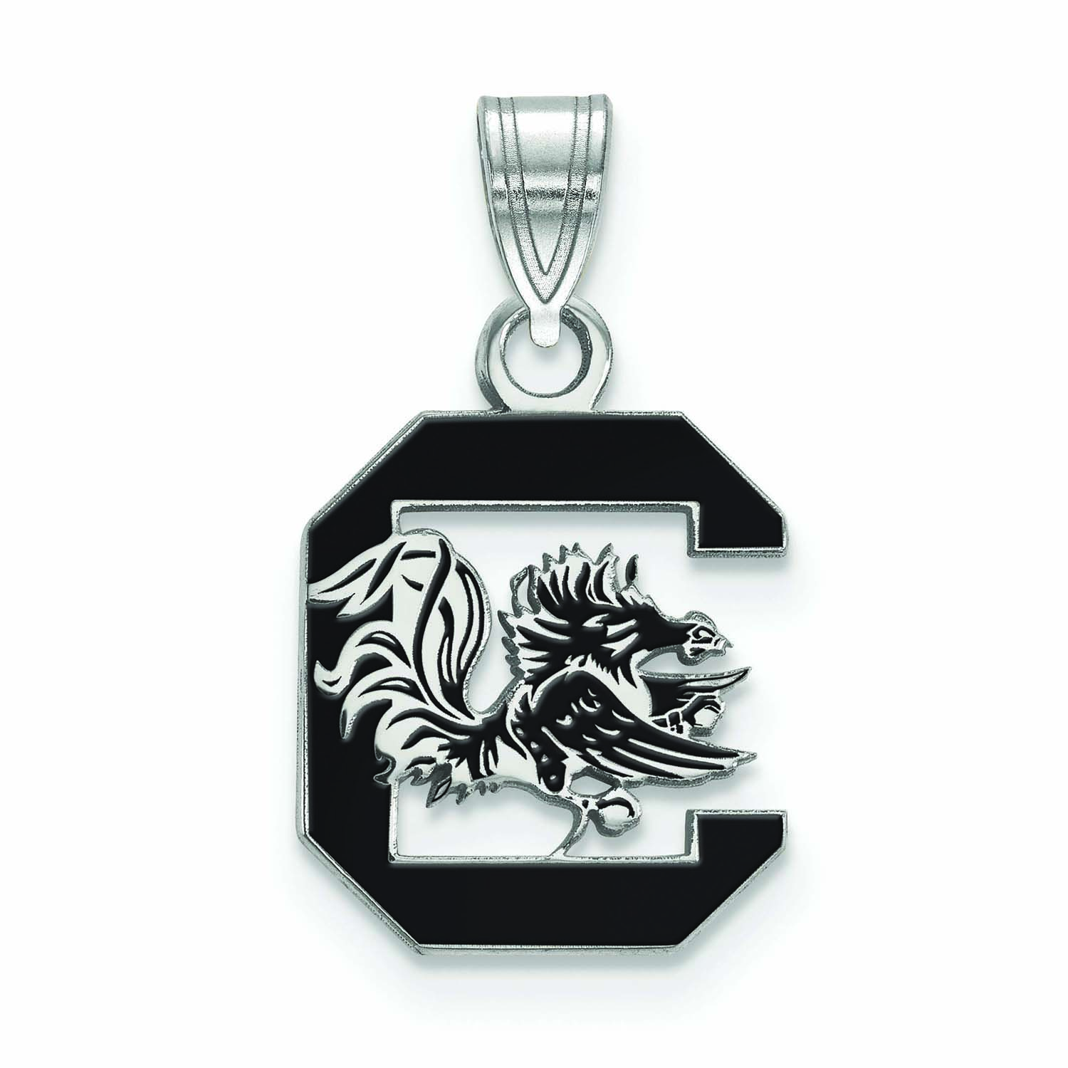 Women's South Carolina Gamecocks Sterling Silver Small Enamel Pendant