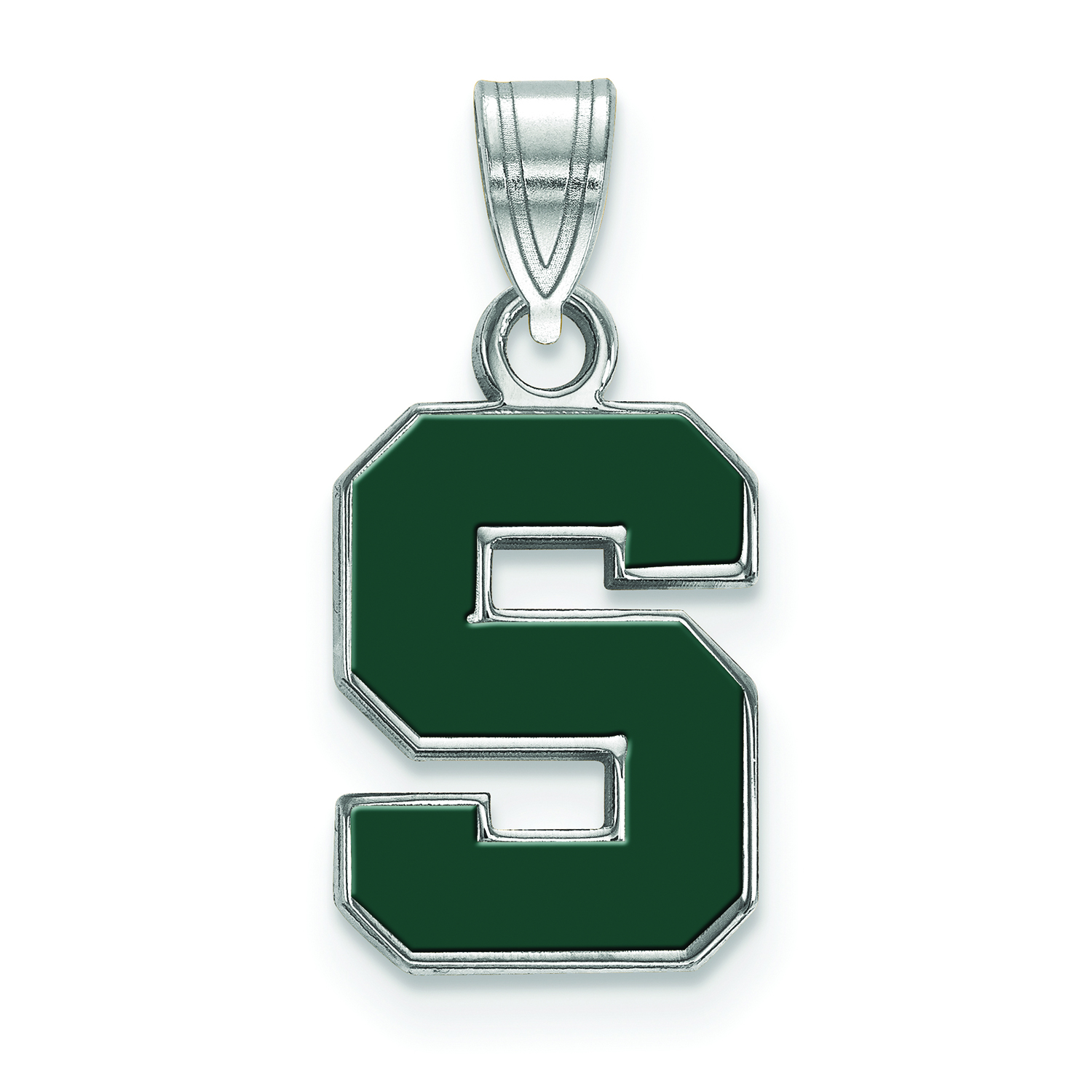 Women's Michigan State Spartans Sterling Silver Small Enamel Pendant