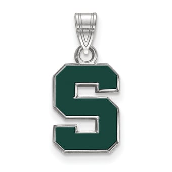 Women's Michigan State Spartans Sterling Silver Small Enamel Pendant