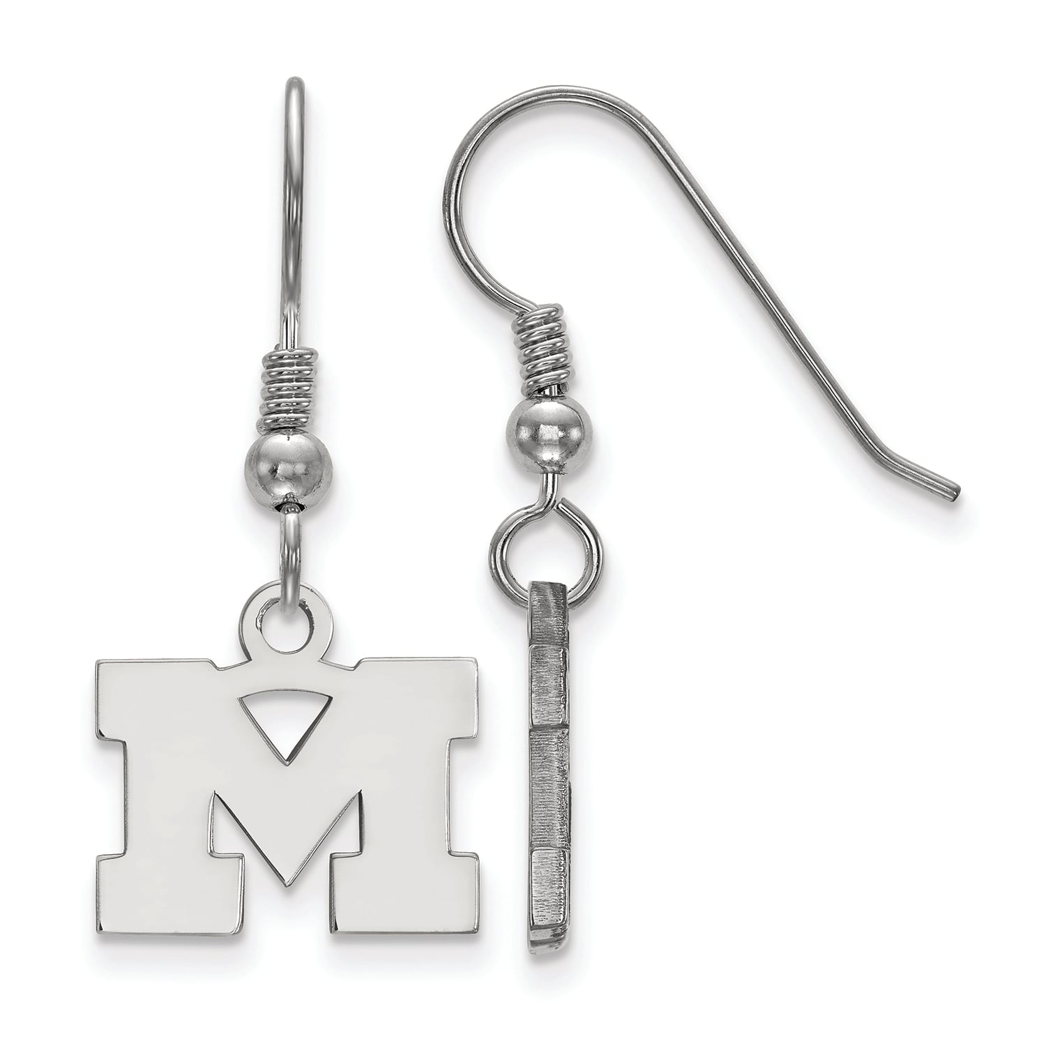 Women's Michigan Wolverines Sterling Silver XS Dangle Earrings