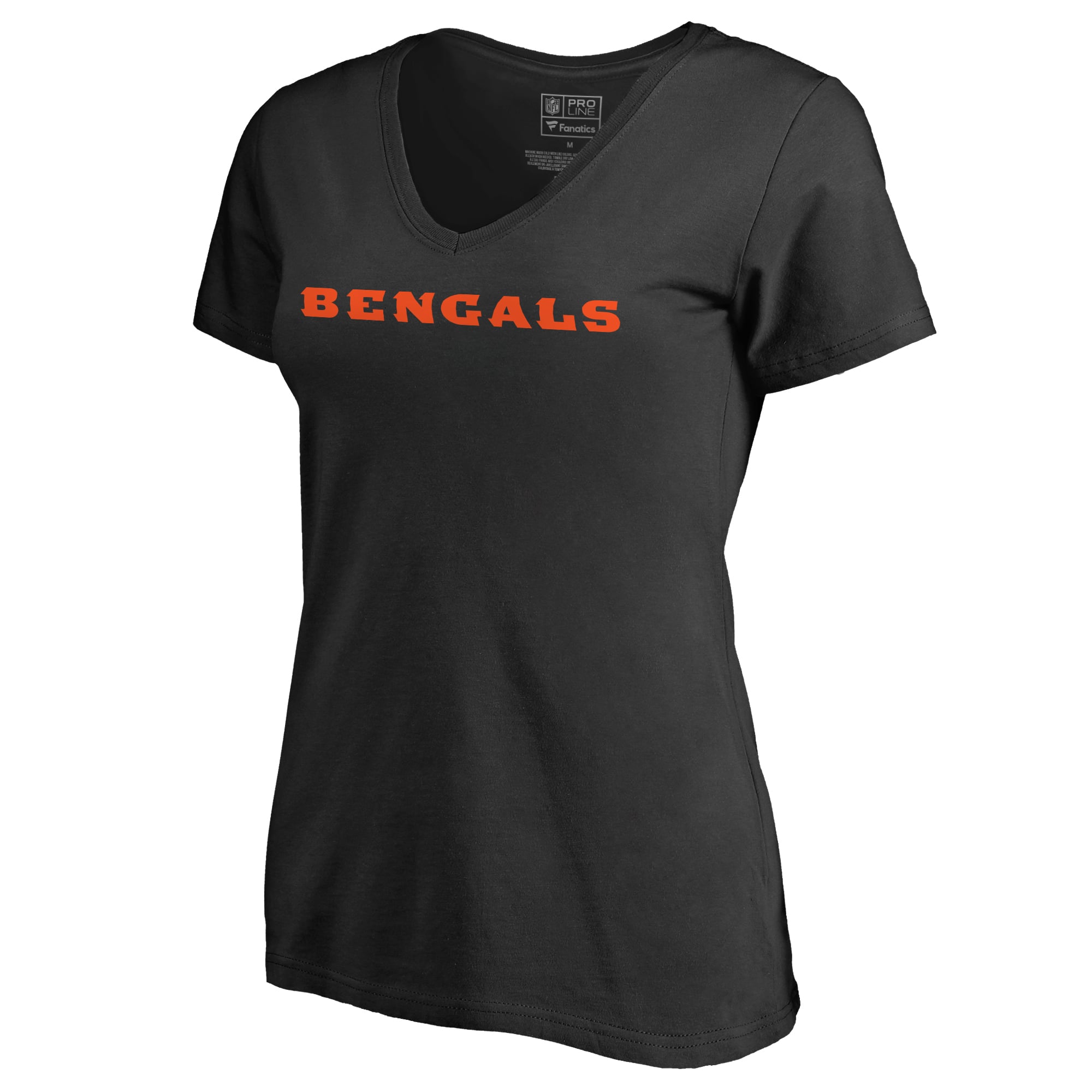 Women's Black Cincinnati Bengals Wordmark V-Neck T-Shirt