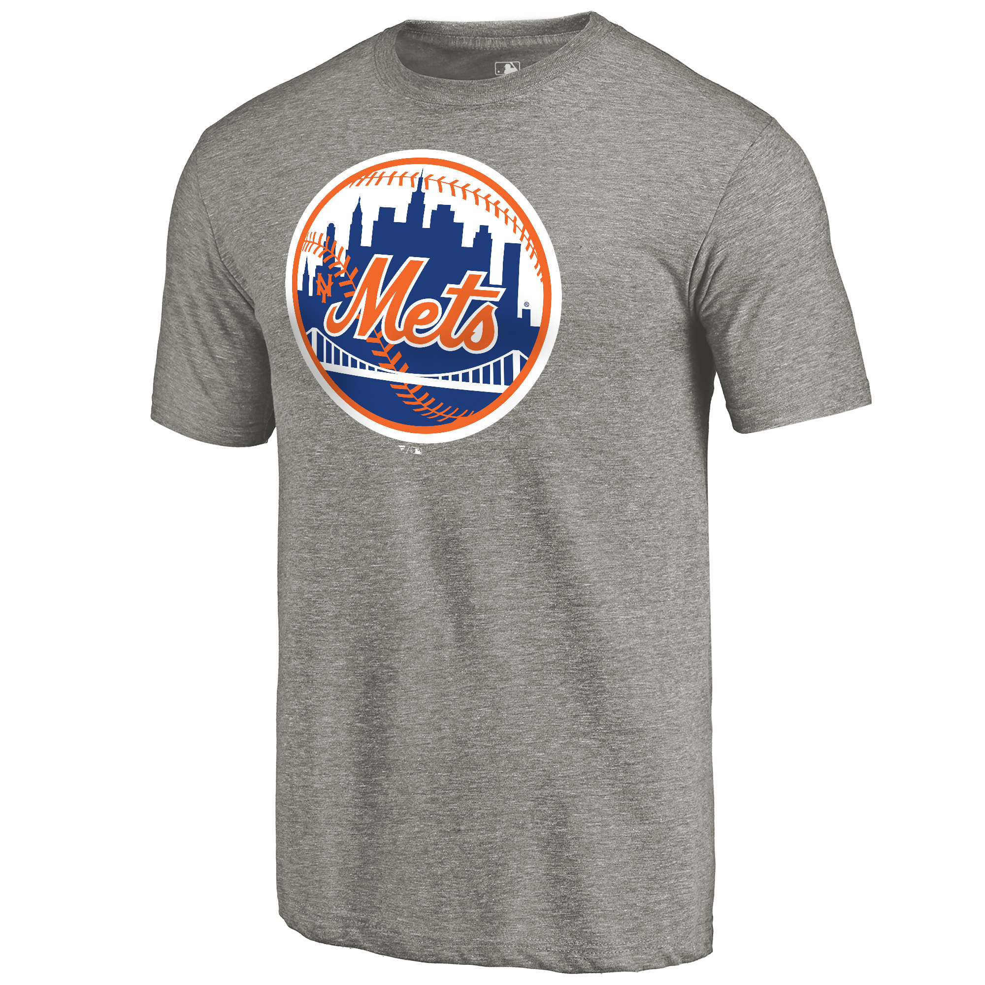 Men's Fanatics Ash New York Mets Cooperstown Collection Forbes Tri-Blend T-Shirt