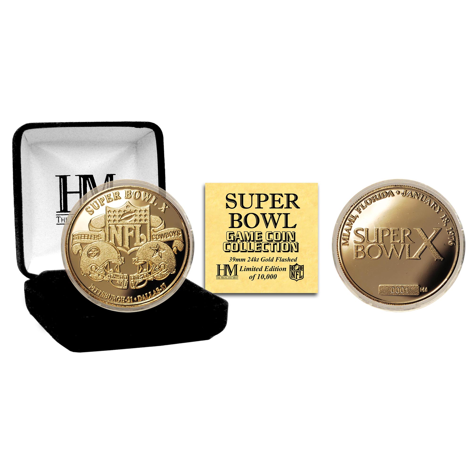 Highland Mint Pittsburgh Steelers Super Bowl X Flip Coin
