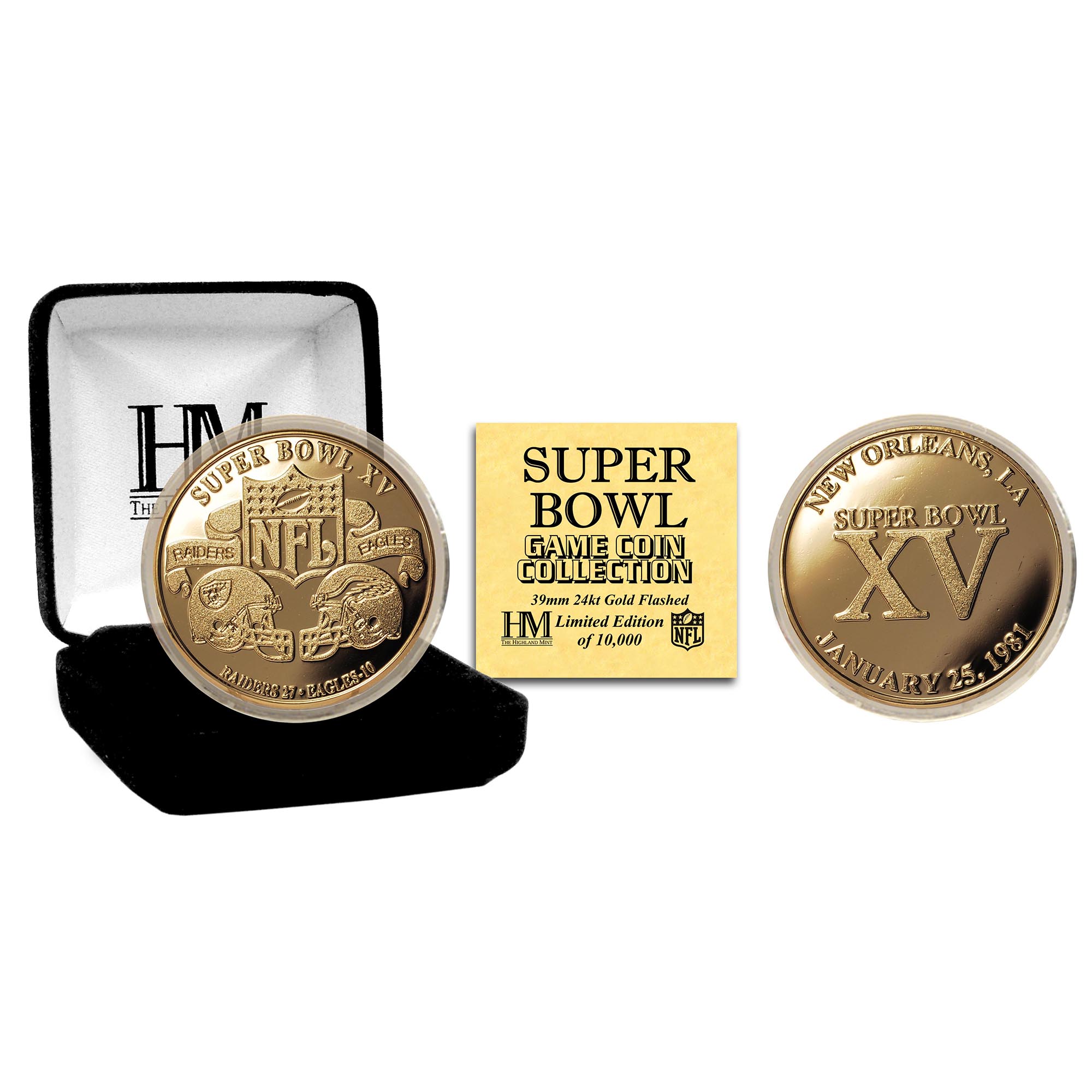 Highland Mint Las Vegas Raiders Super Bowl XV Flip Coin