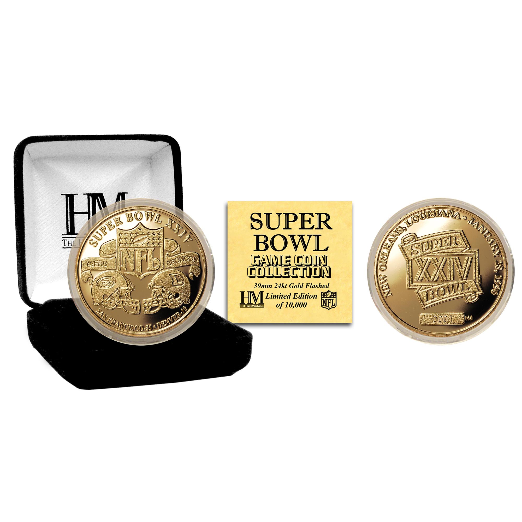 Highland Mint San Francisco 49ers Super Bowl XXIV Flip Coin