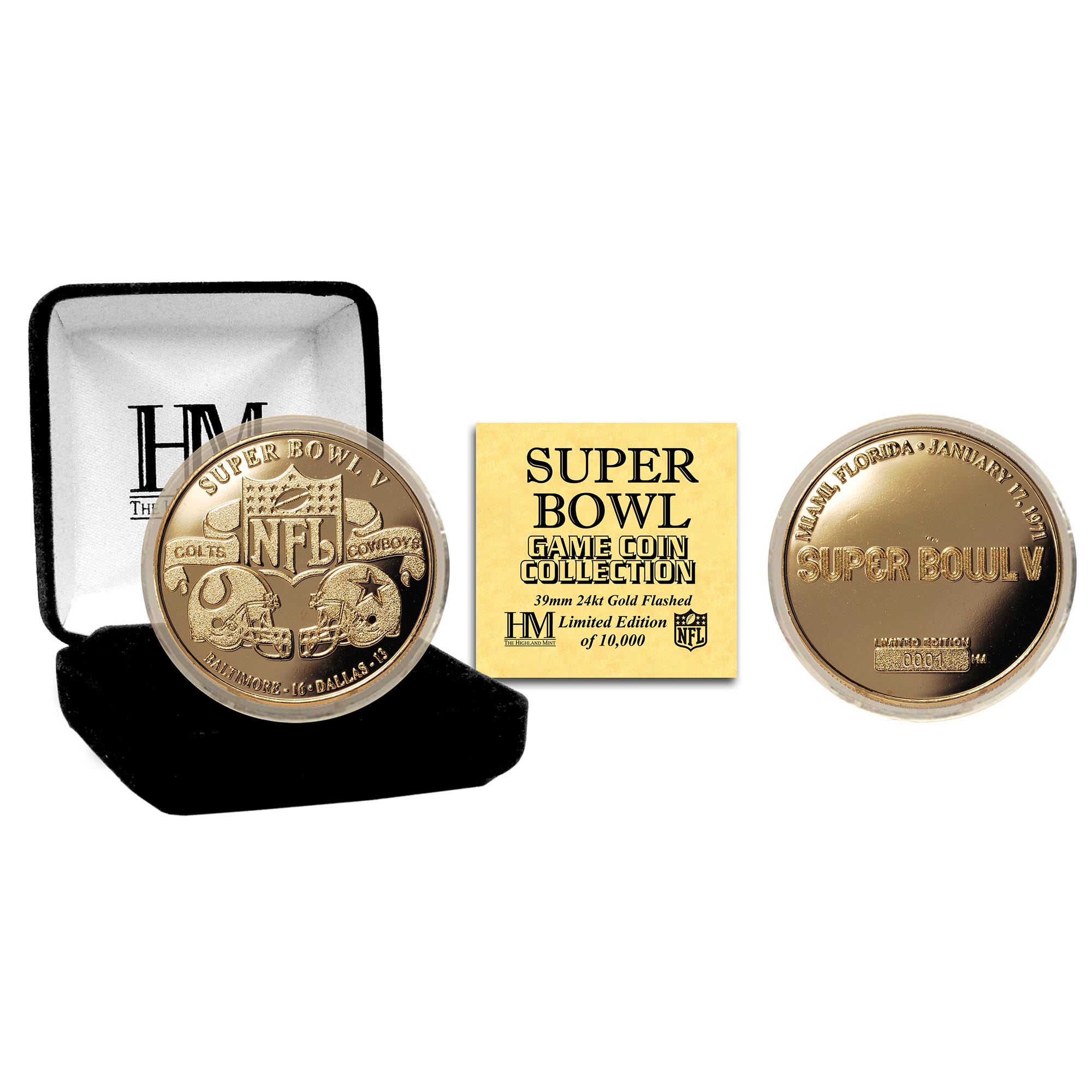 Highland Mint Indianapolis Colts Super Bowl V Flip Coin