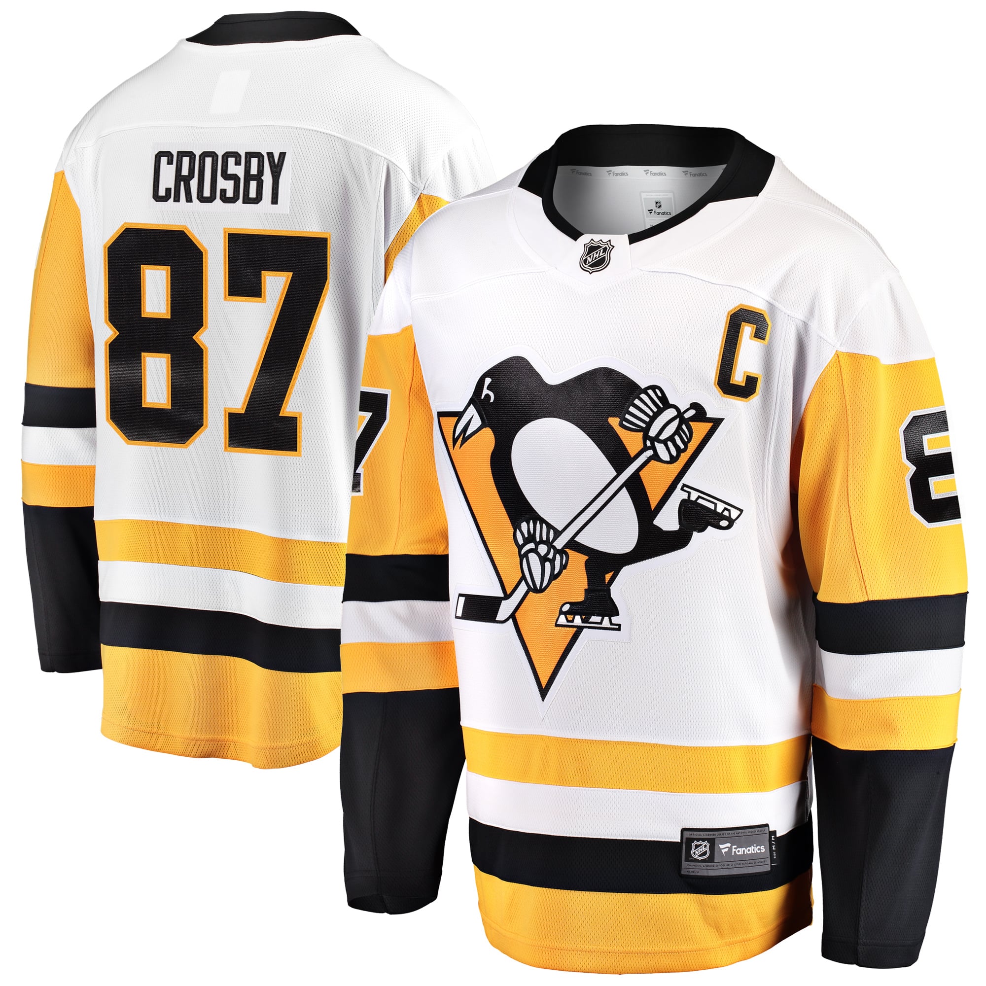 Men’s Fanatics Sidney Crosby White Pittsburgh Penguins Breakaway Jersey