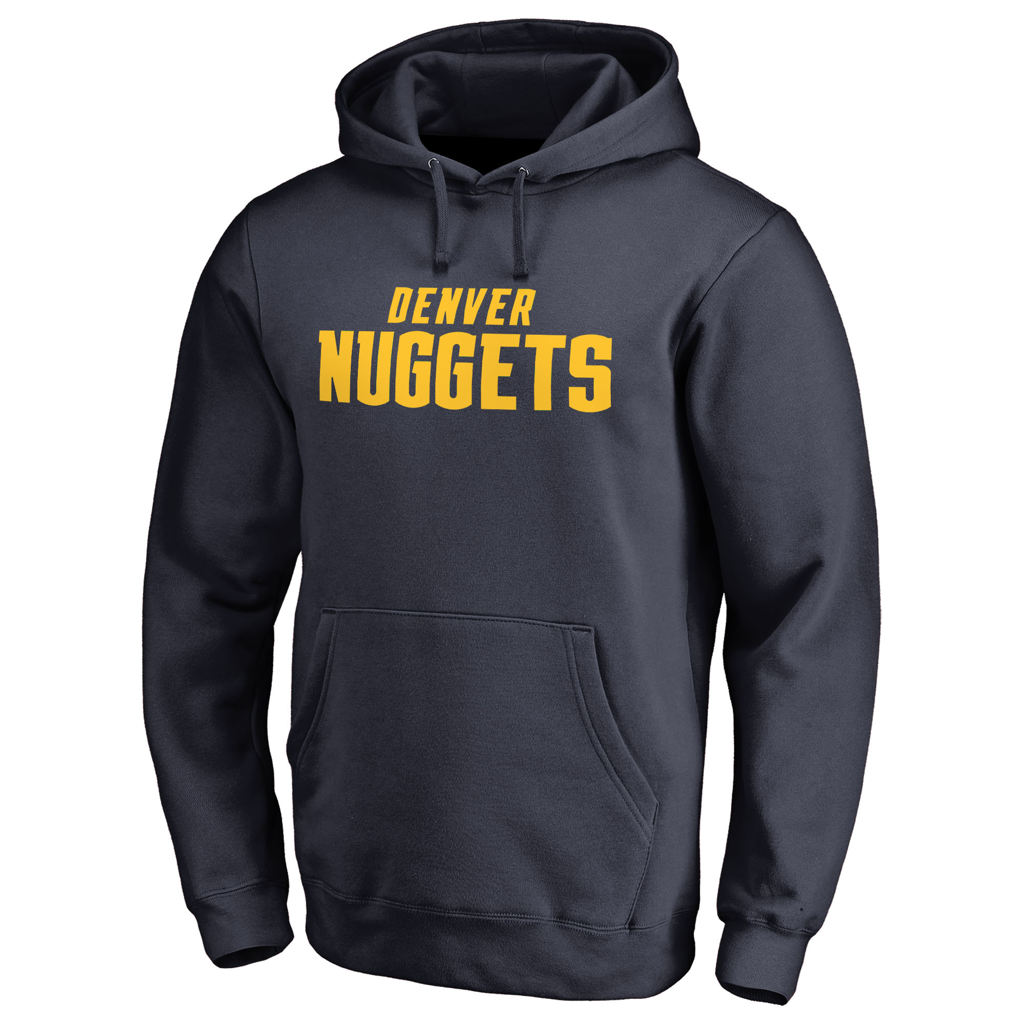 Men's Navy Denver Nuggets Wordmark Pullover Hoodie