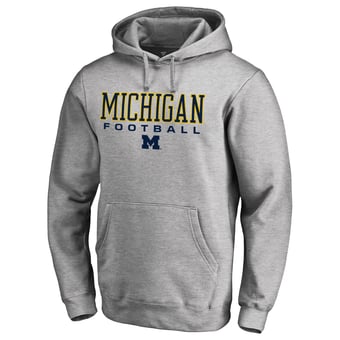 Men's Heather Gray Michigan Wolverines Team Unity Football Pullover Hoodie