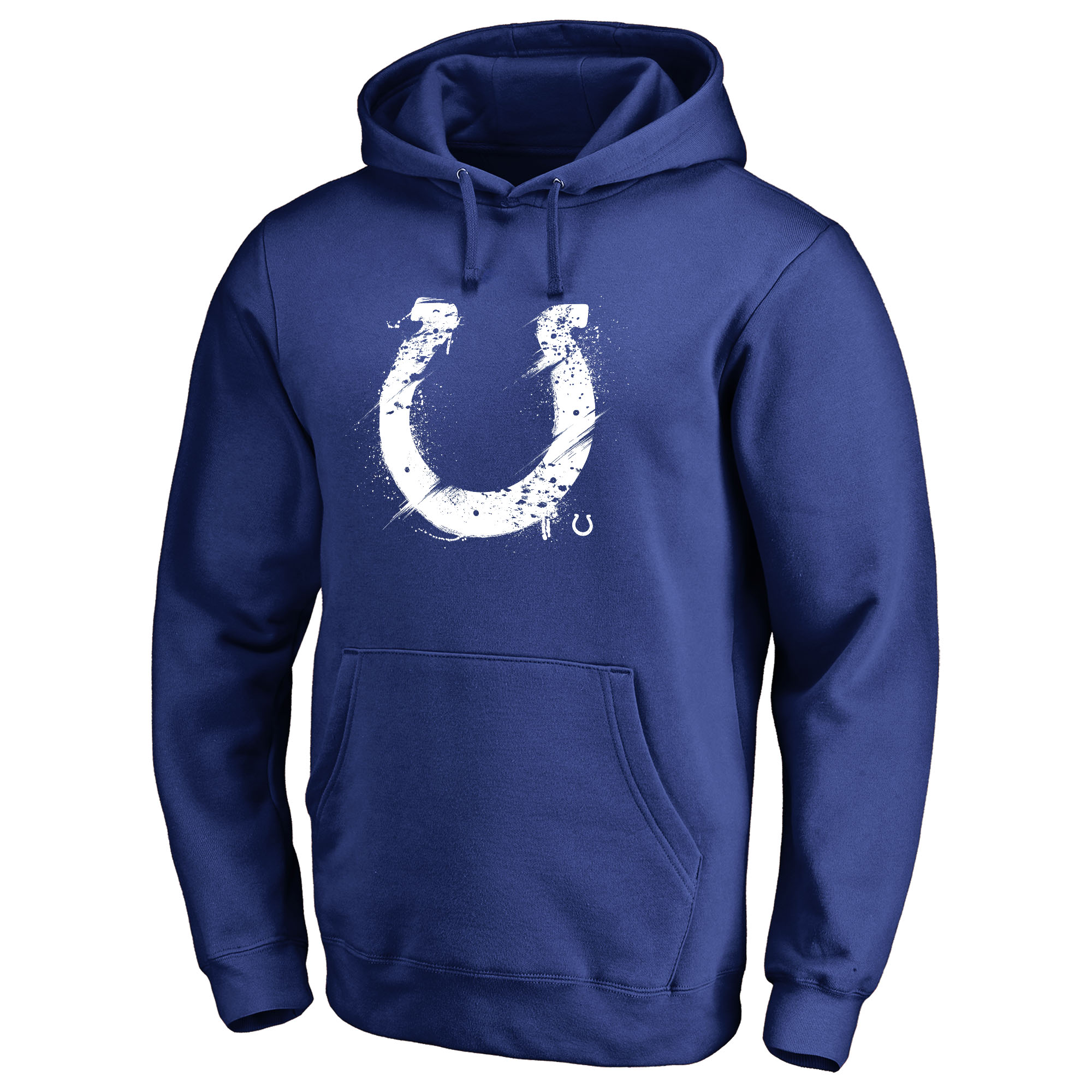 Men's Royal Indianapolis Colts Splatter Logo Pullover Hoodie