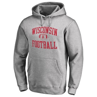 Men's Heather Gray Wisconsin Badgers First Sprint Pullover Hoodie