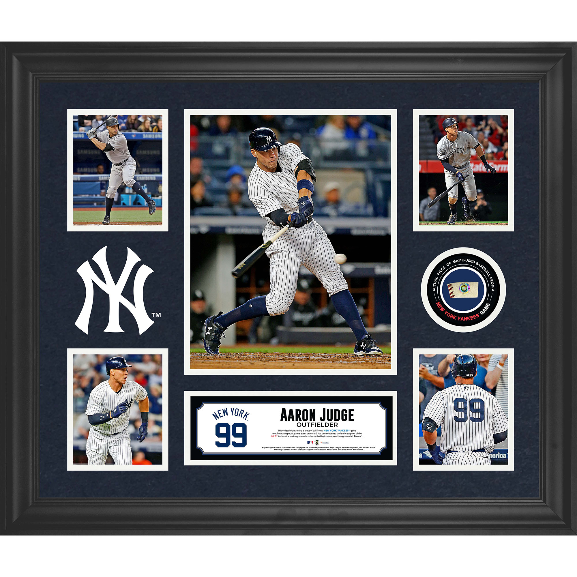 Aaron Judge New York Yankees Framed 20" x 24" 5-Photo Collage with a Piece of Game-Used Baseball