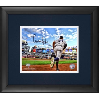 Aaron Judge New York Yankees Framed Autographed 8" x 10" Running Out of Dugout Photograph