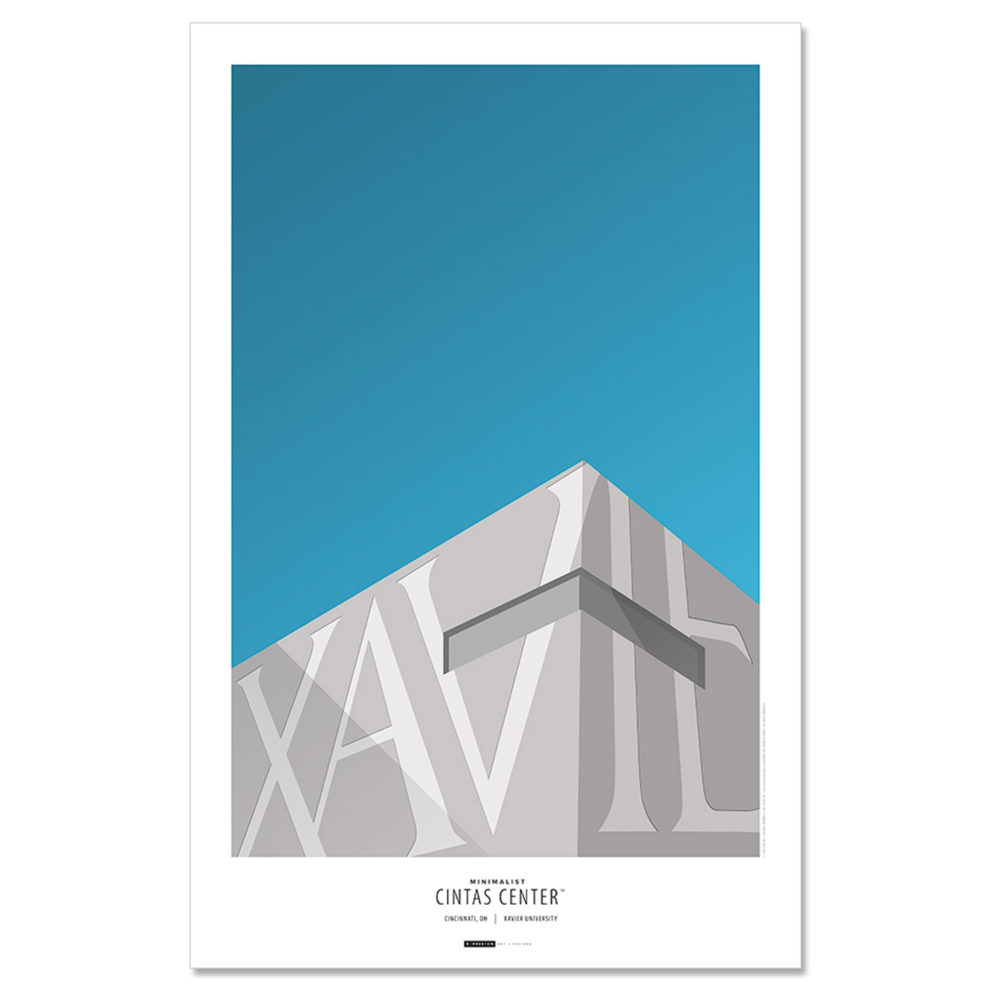 Xavier Musketeers Minimalist Cintas Center 14'' x 20'' Fine Art Print