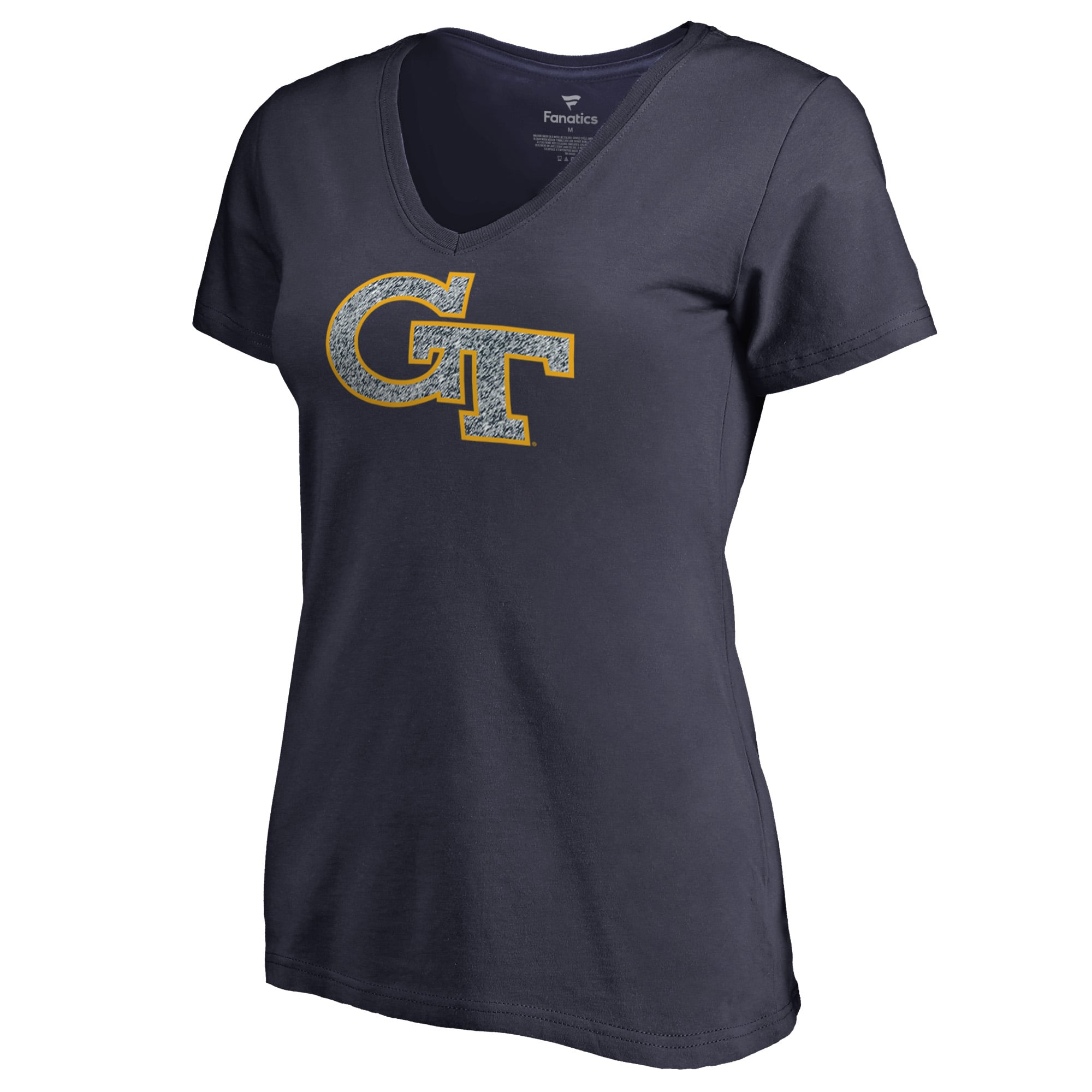 Women's Navy Georgia Tech Yellow Jackets Static Logo V-Neck T-Shirt