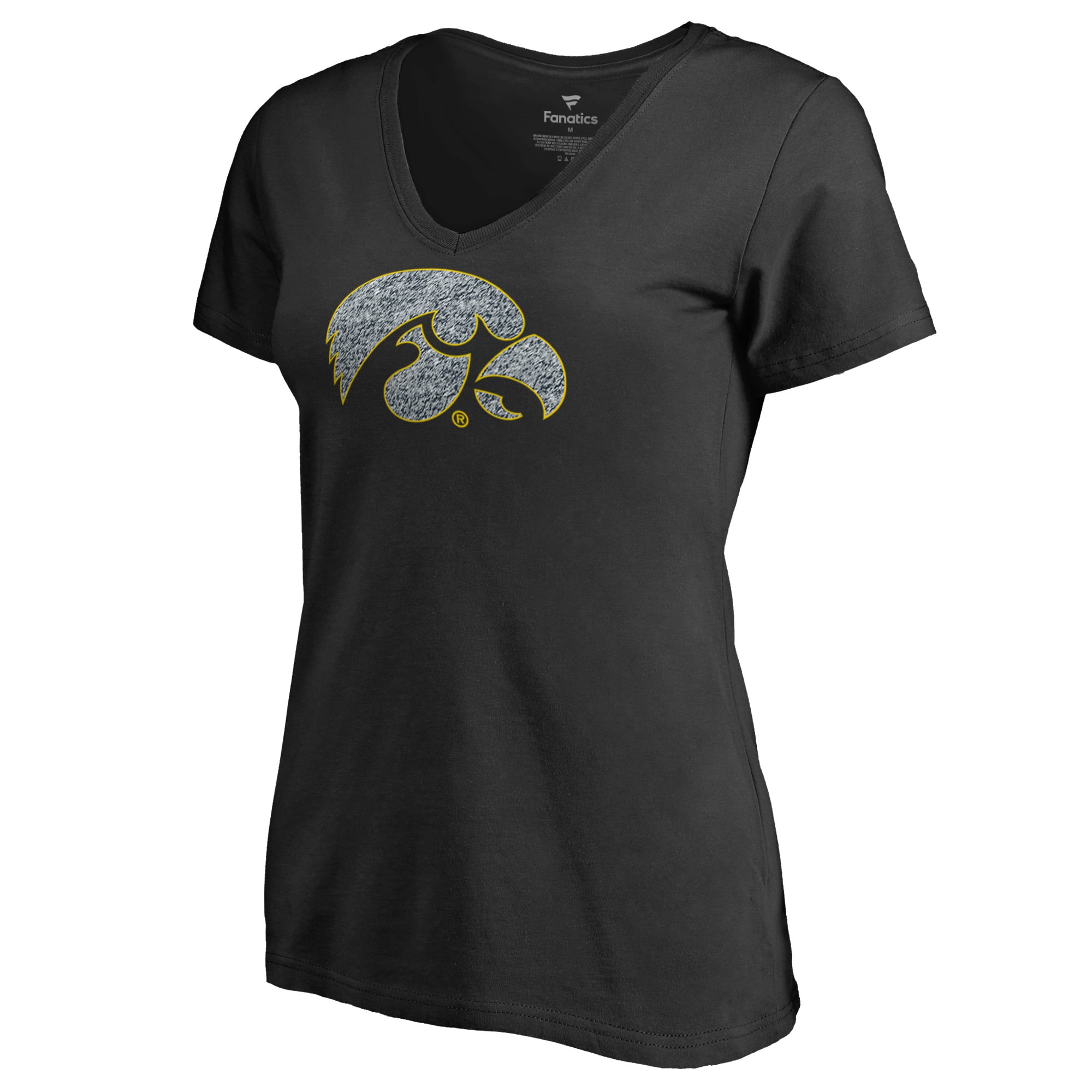 Women's Black Iowa Hawkeyes Static Logo V-Neck T-Shirt