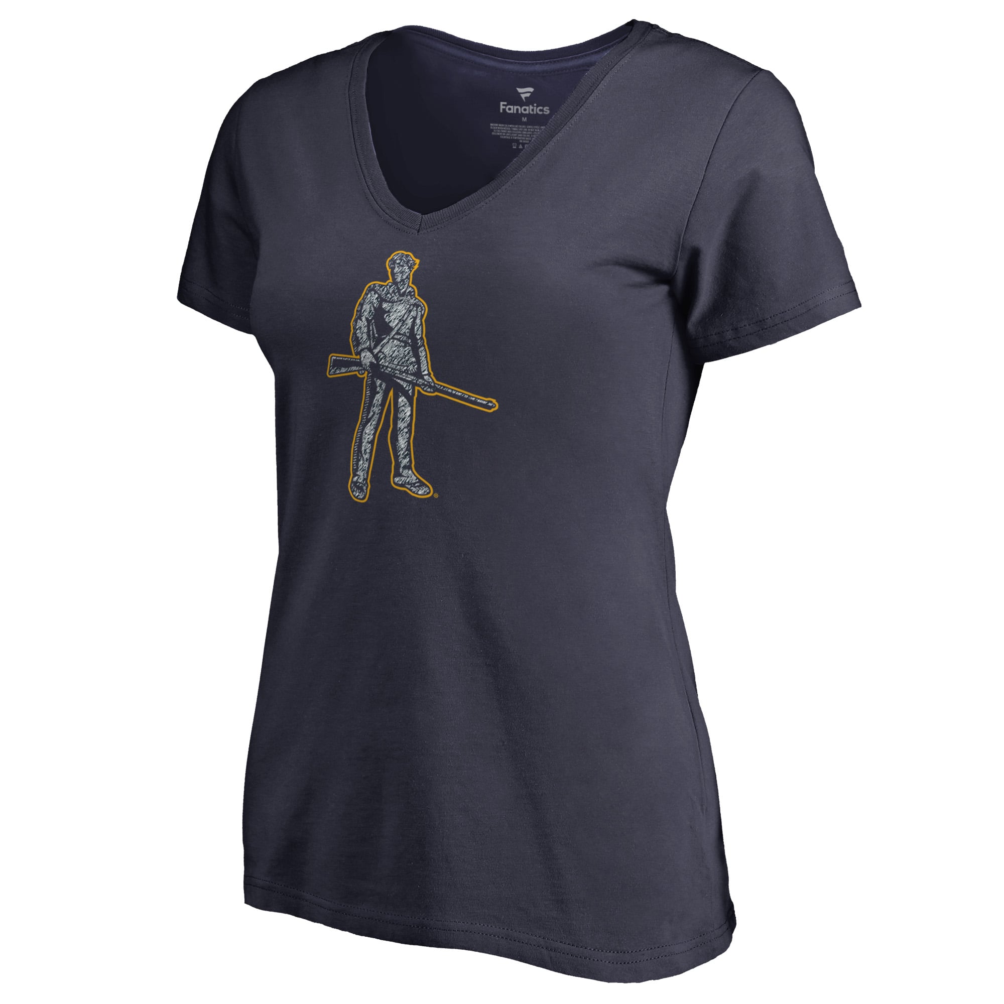 Women's Navy West Virginia Mountaineers Static Logo V-Neck T-Shirt