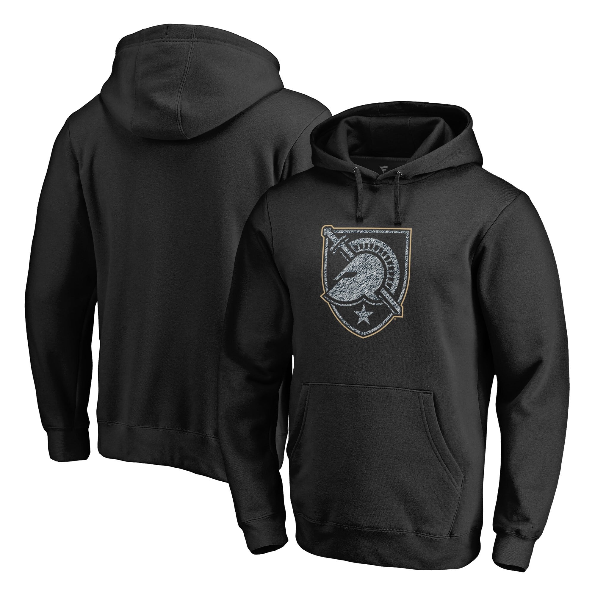 Men's Black Army Black Knights Static Logo Pullover Hoodie