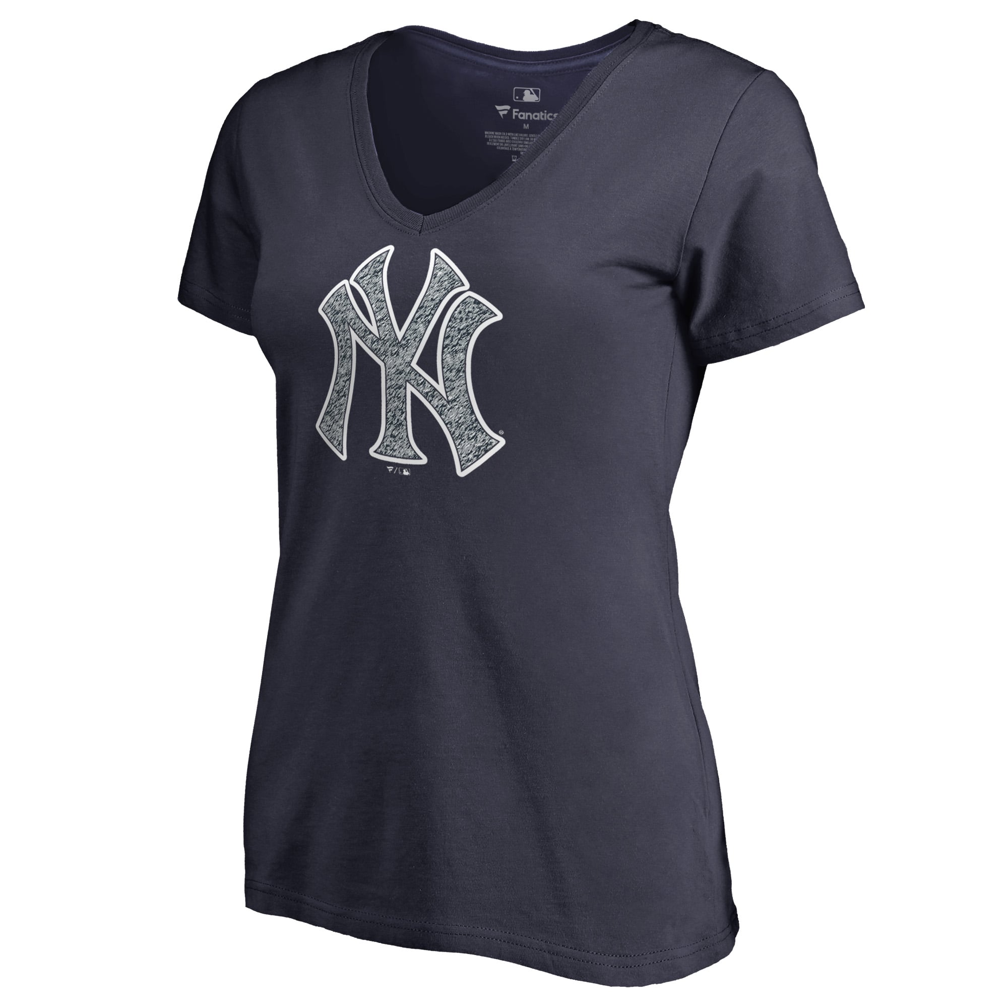 Women's Navy New York Yankees Static Logo V-Neck T-Shirt