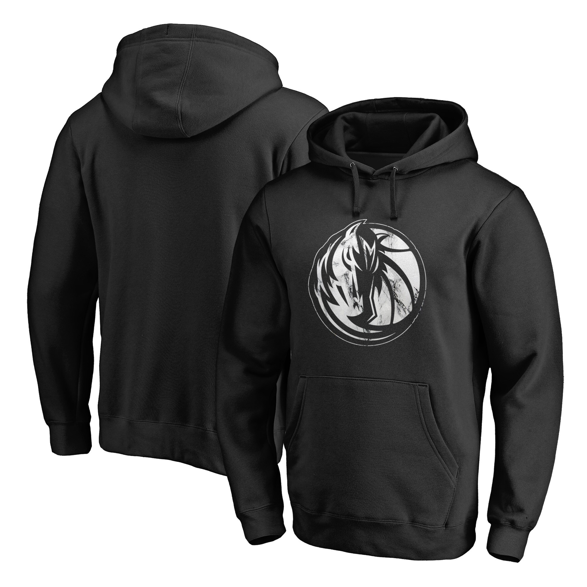 Men's Black Dallas Mavericks Marble Logo Pullover Hoodie
