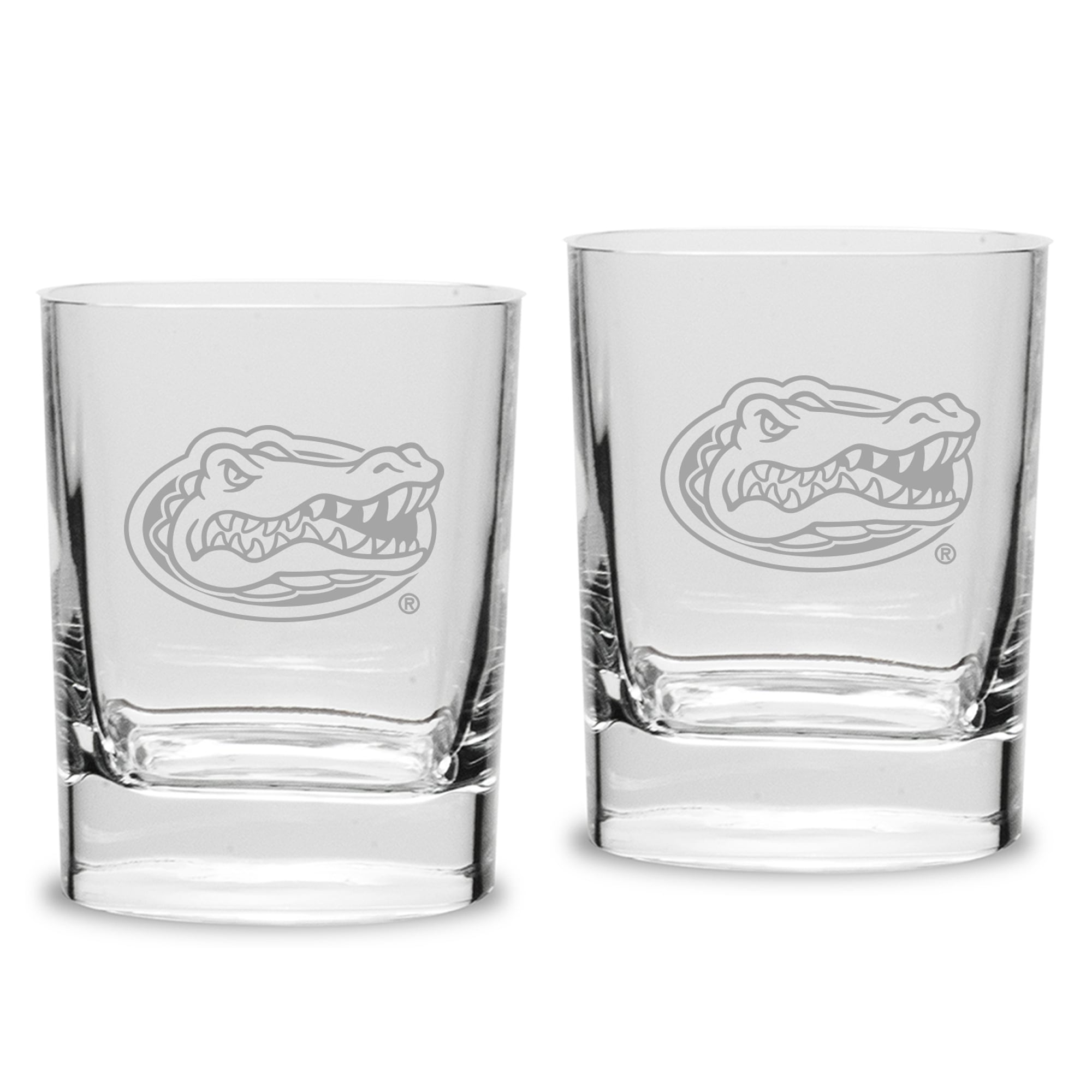 Florida Gators Set of 2 Square Double Old Fashioned Glasses