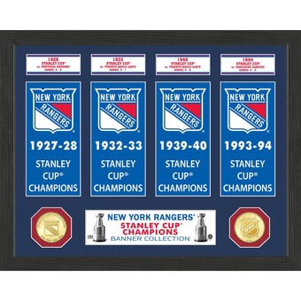 Highland Mint New York Rangers 15" x 12" Stanley Cup Banner Collection Photo Mint