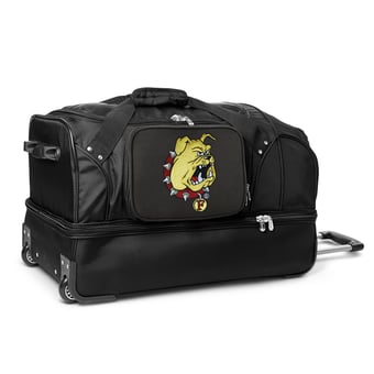 MOJO Ferris State Bulldogs Black 27'' 2-Wheel Drop Bottom Rolling Duffel Bag