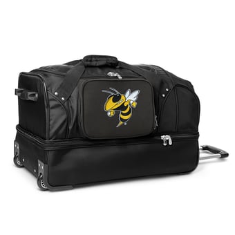 MOJO GA Tech Yellow Jackets Black 27'' 2-Wheel Drop Bottom Rolling Duffel Bag