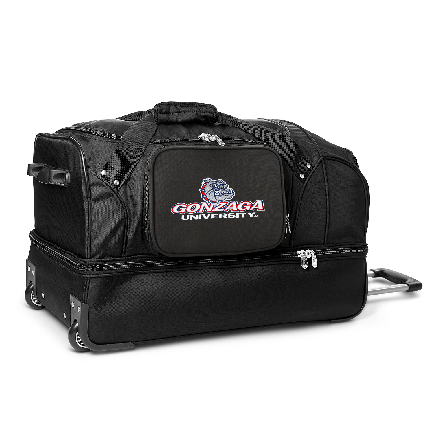 MOJO Gonzaga Bulldogs Black 27'' 2-Wheel Drop Bottom Rolling Duffel Bag