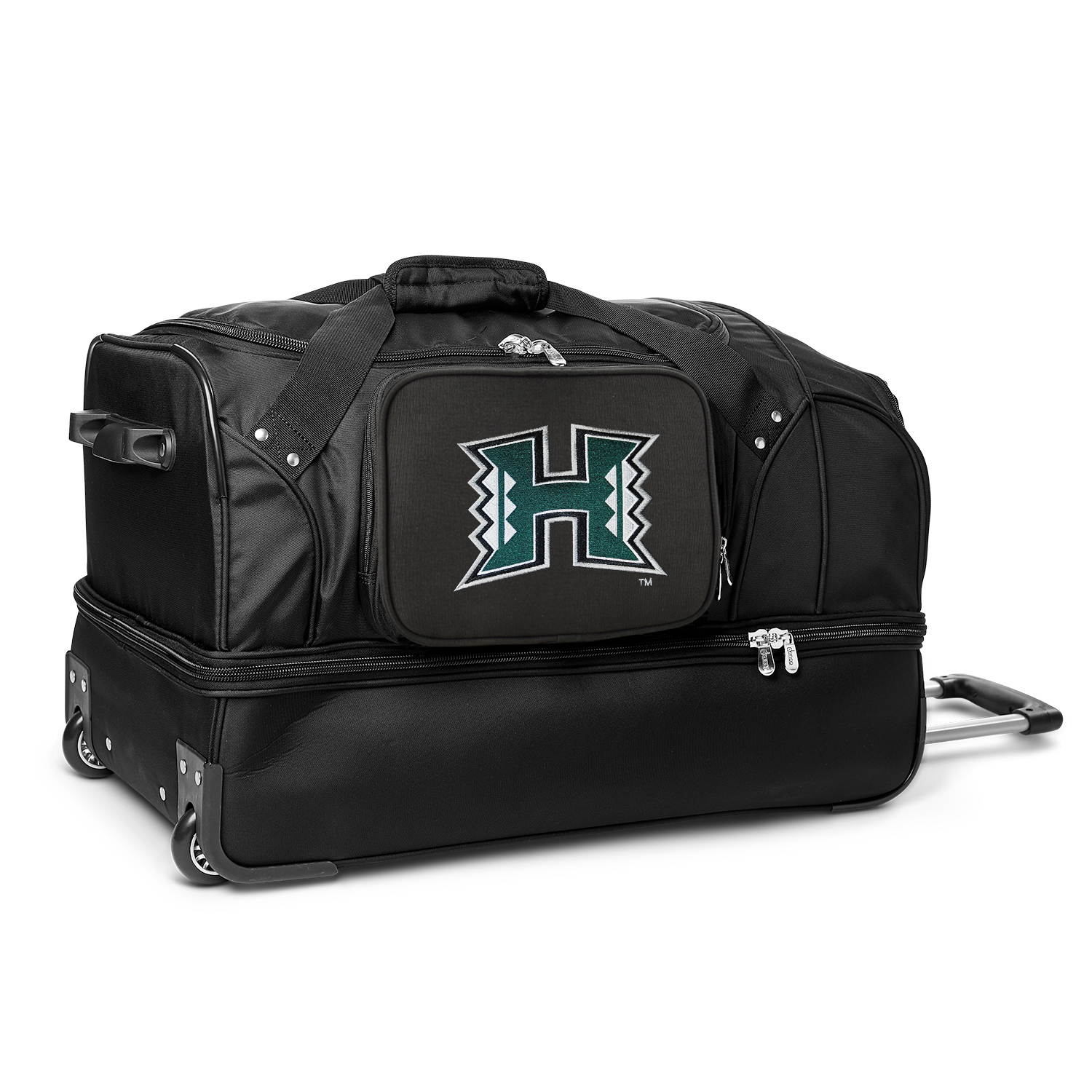 MOJO Hawaii Warriors Black 27'' 2-Wheel Drop Bottom Rolling Duffel Bag