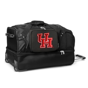 MOJO Houston Cougars Black 27'' 2-Wheel Drop Bottom Rolling Duffel Bag