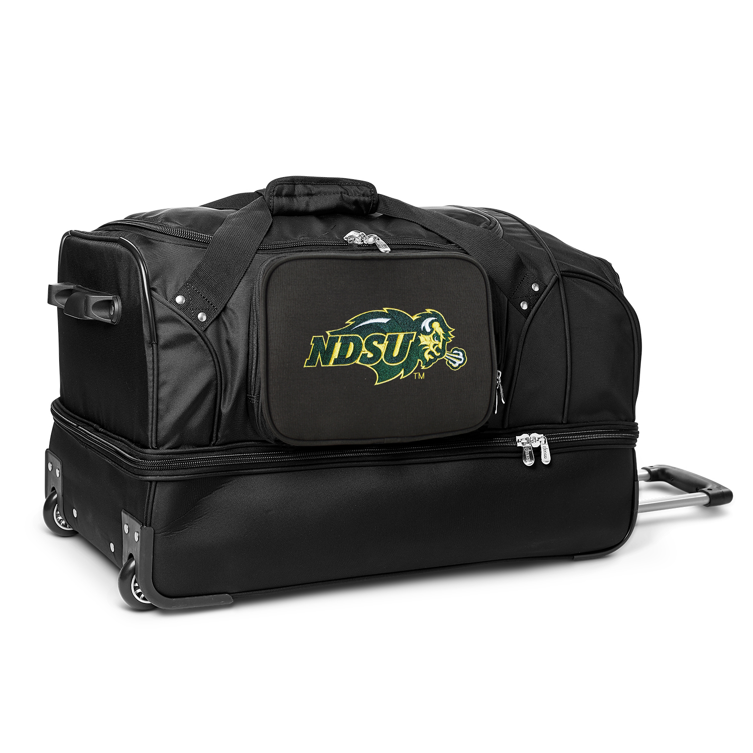 MOJO NDSU Bison Black 27'' 2-Wheel Drop Bottom Rolling Duffel Bag