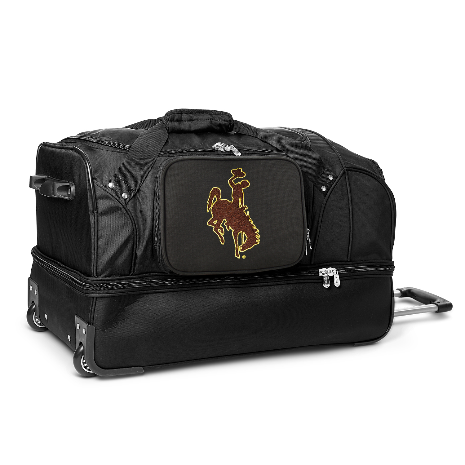 MOJO Wyoming Cowboys Black 27” 2-Wheel Drop Bottom Rolling Duffel Bag MOJO Wyoming Cowboys Black 27” 2-Wheel Drop Bottom Rolling Duffel Bag