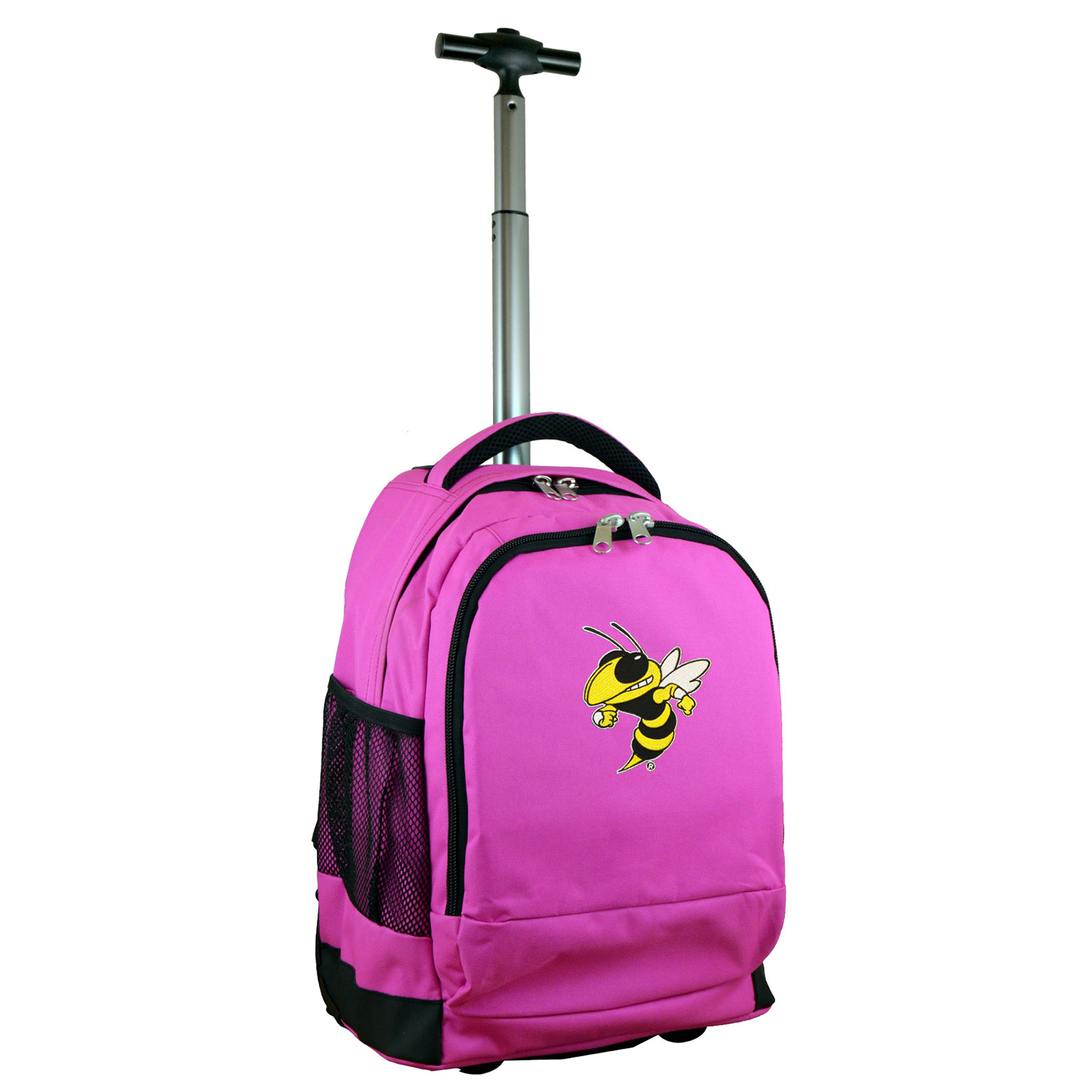 MOJO Pink GA Tech Yellow Jackets 19'' Premium Wheeled Backpack