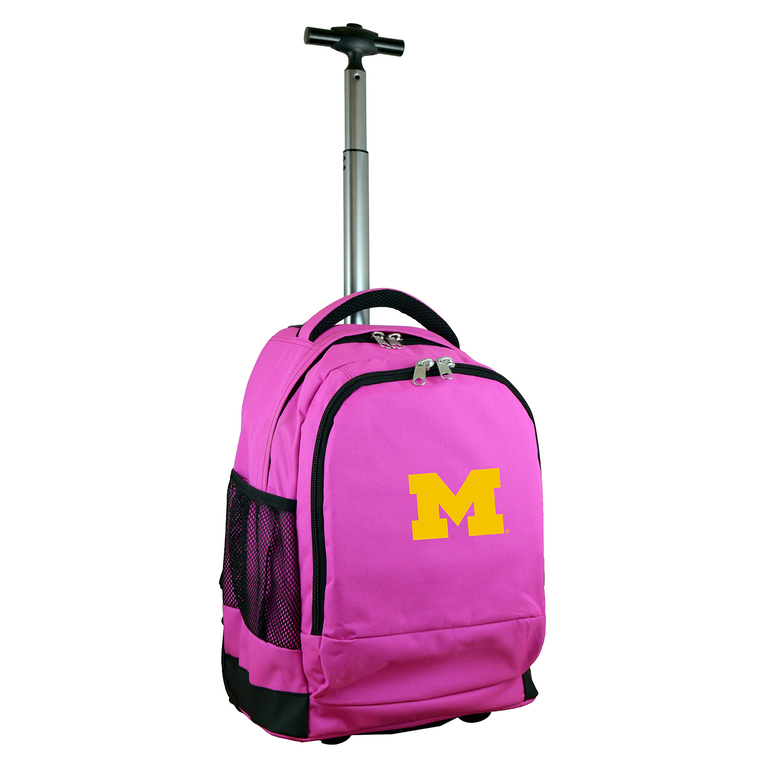 MOJO Pink Michigan Wolverines 19'' Premium Wheeled Backpack