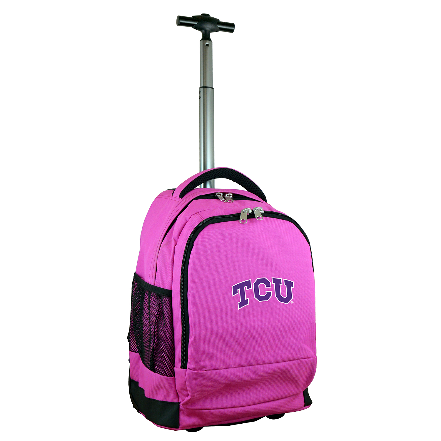 MOJO Pink TCU Horned Frogs 19'' Premium Wheeled Backpack