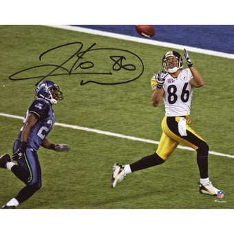 Hines Ward Pittsburgh Steelers Autographed 8" x 10" SB XL Catch Photograph