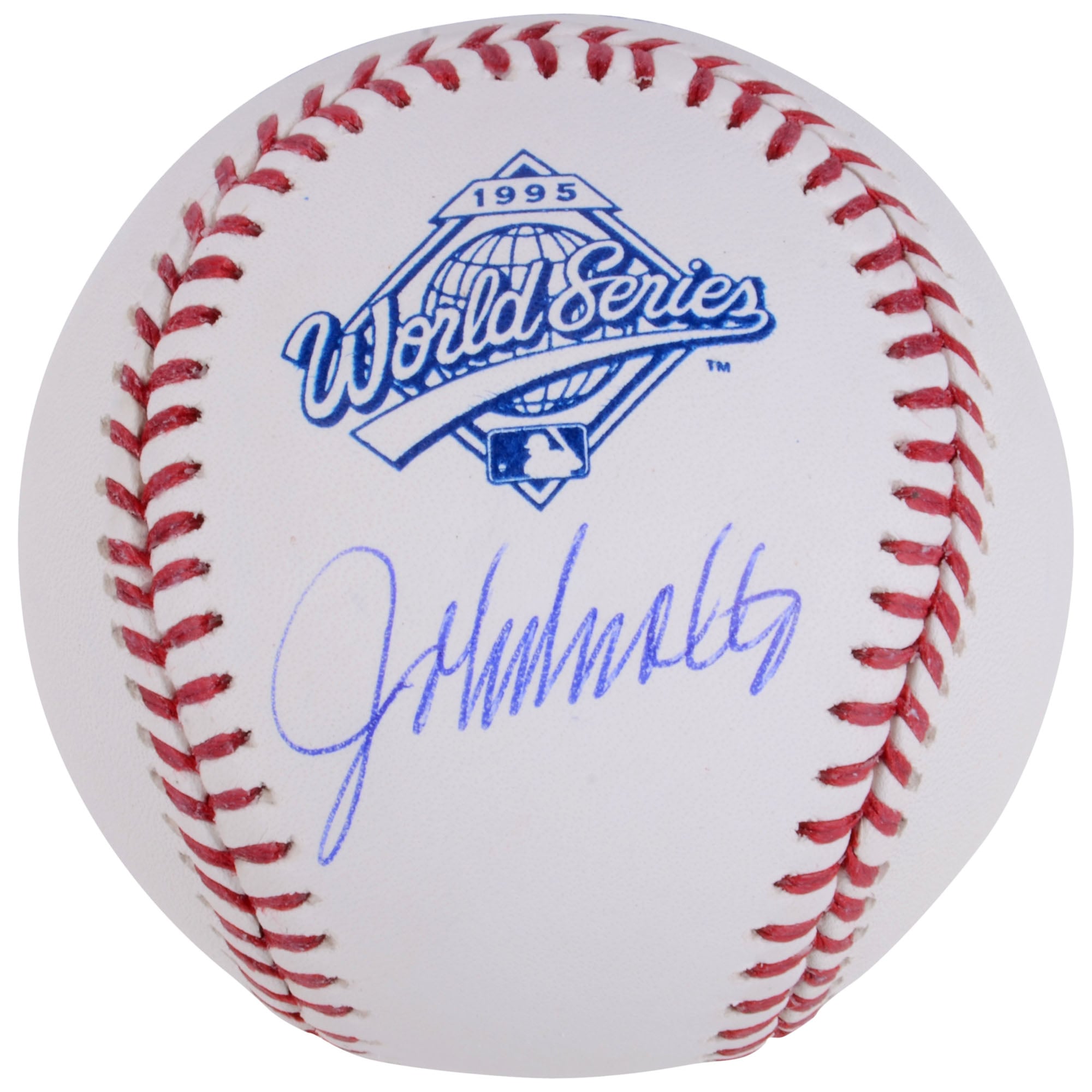 John Smoltz Atlanta Braves Autographed 1995 World Series Logo Baseball