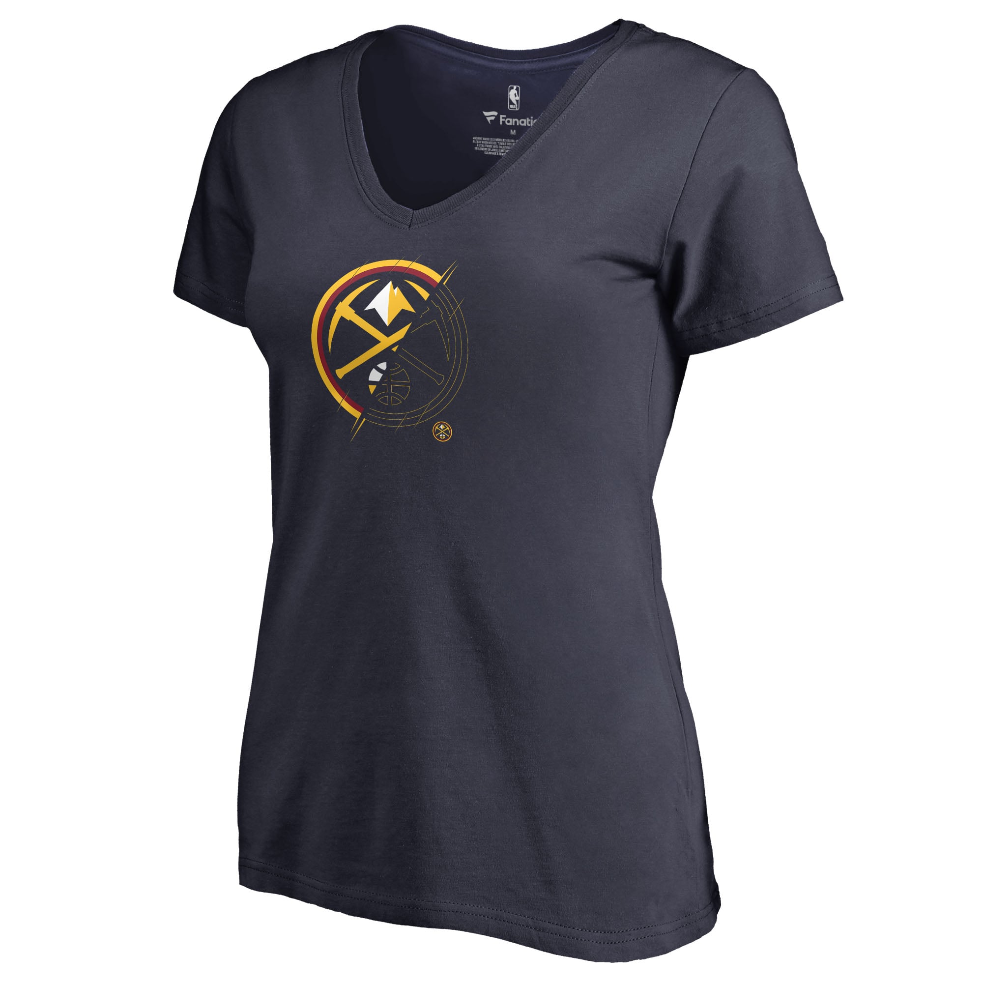 Women's Navy Denver Nuggets X-Ray Slim Fit V-Neck T-Shirt
