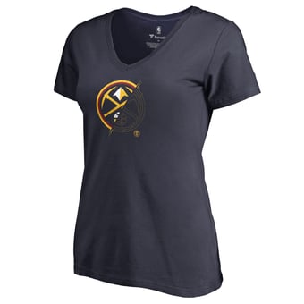 Women's Navy Denver Nuggets X-Ray Slim Fit V-Neck T-Shirt